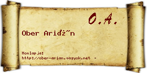 Ober Arián névjegykártya